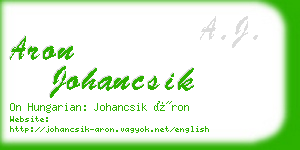 aron johancsik business card